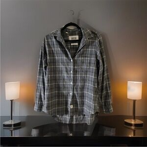 Grayson The Hero Button Down Flannel Shirt Grey Plaid Size 03 NWT